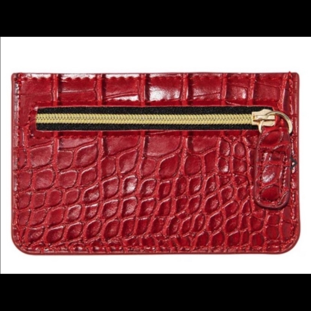 B-low the Belt Red Croc Card Case